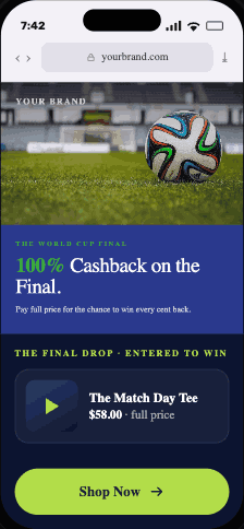 The landing page