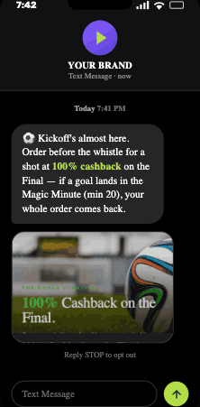 The text at kickoff