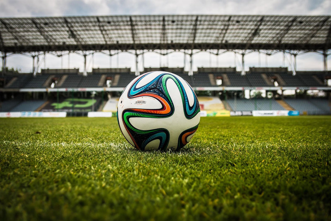 Soccer ball on a stadium pitch, World Cup marketing ideas for Shopify brands